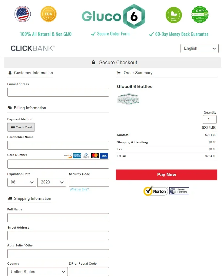 Supplement Order Page Gluco6 Blood Sugar Supplement Order Page